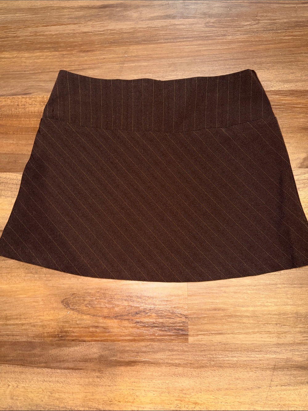 Forever 21 Chocolate Brown Pinstripe Mini Skirt